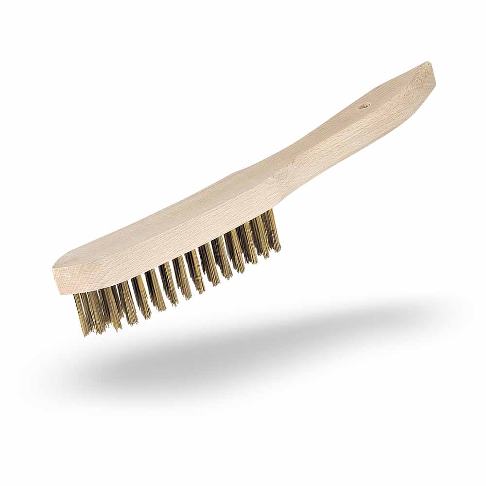 Brosse à main laitonnée manche bois JAZ