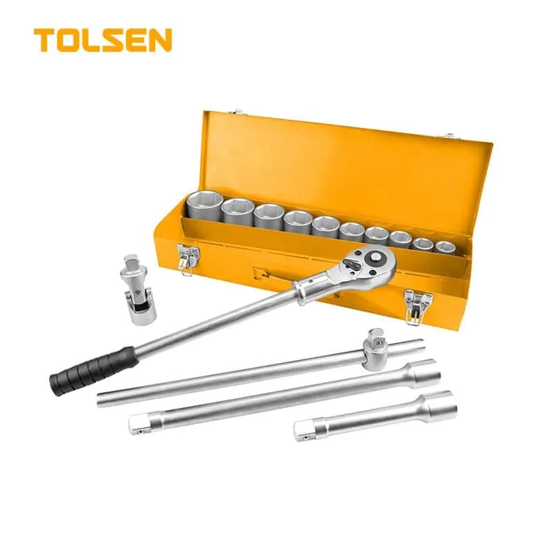 Coffret de douilles avec cliquet TOLSEN