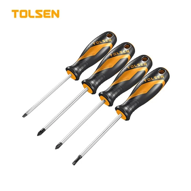 Jeu de tournevis CRV bimatière magnétique TOLSEN
